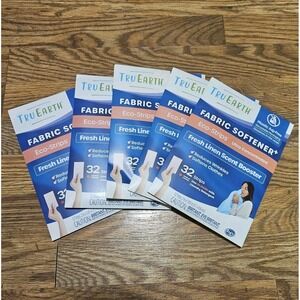 Lot of 5 Tru Earth Fabric Softener Ultra Concentrated 32 Eco Strips Fresh Linen